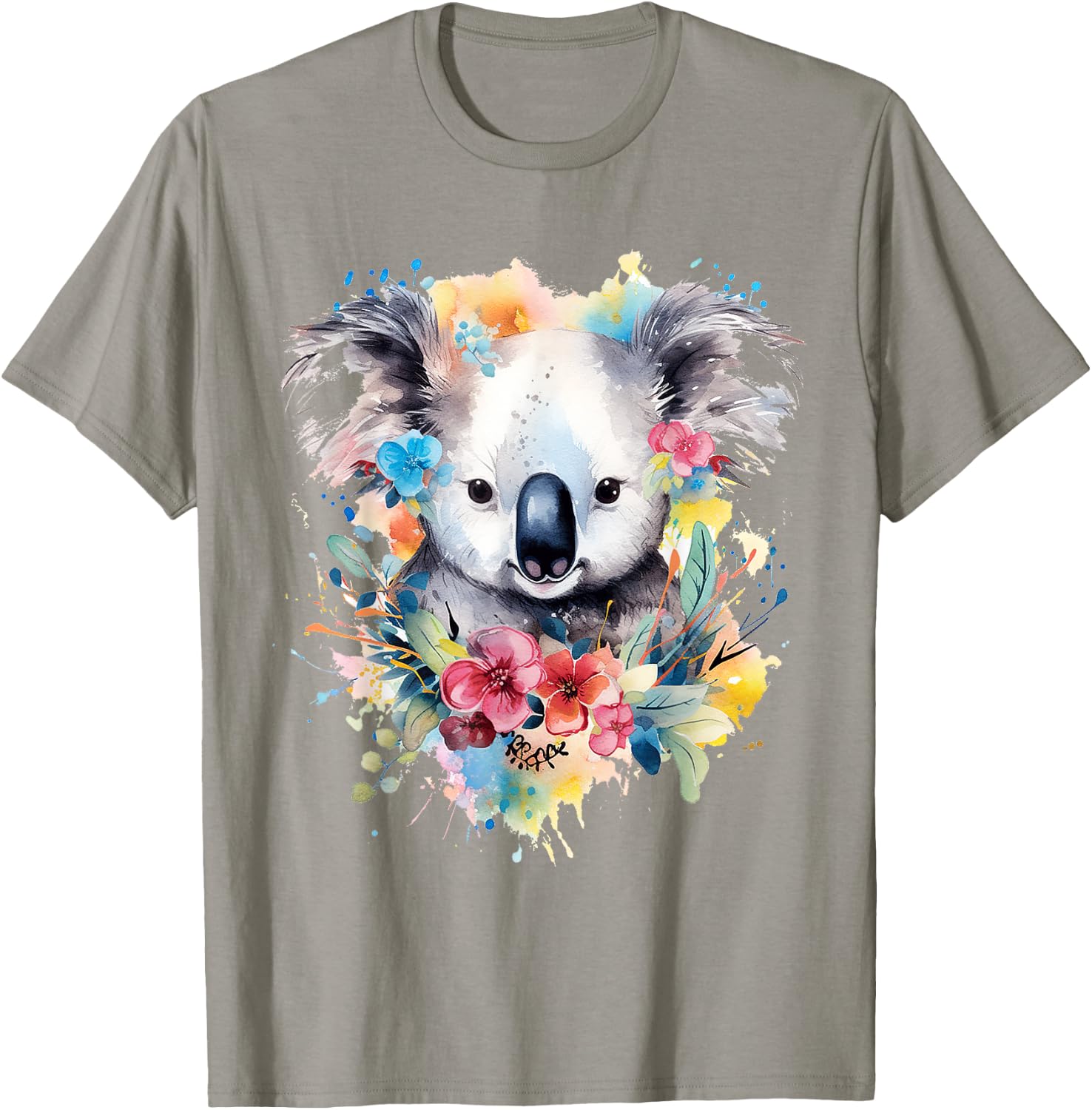 Koala Animal Colourful Motif Painting Art Abstract Koala , White T-Shirt - T-Shirt | Sand