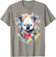 Koala Animal Colourful Motif Painting Art Abstract Koala , White T-Shirt - T-Shirt | Sand