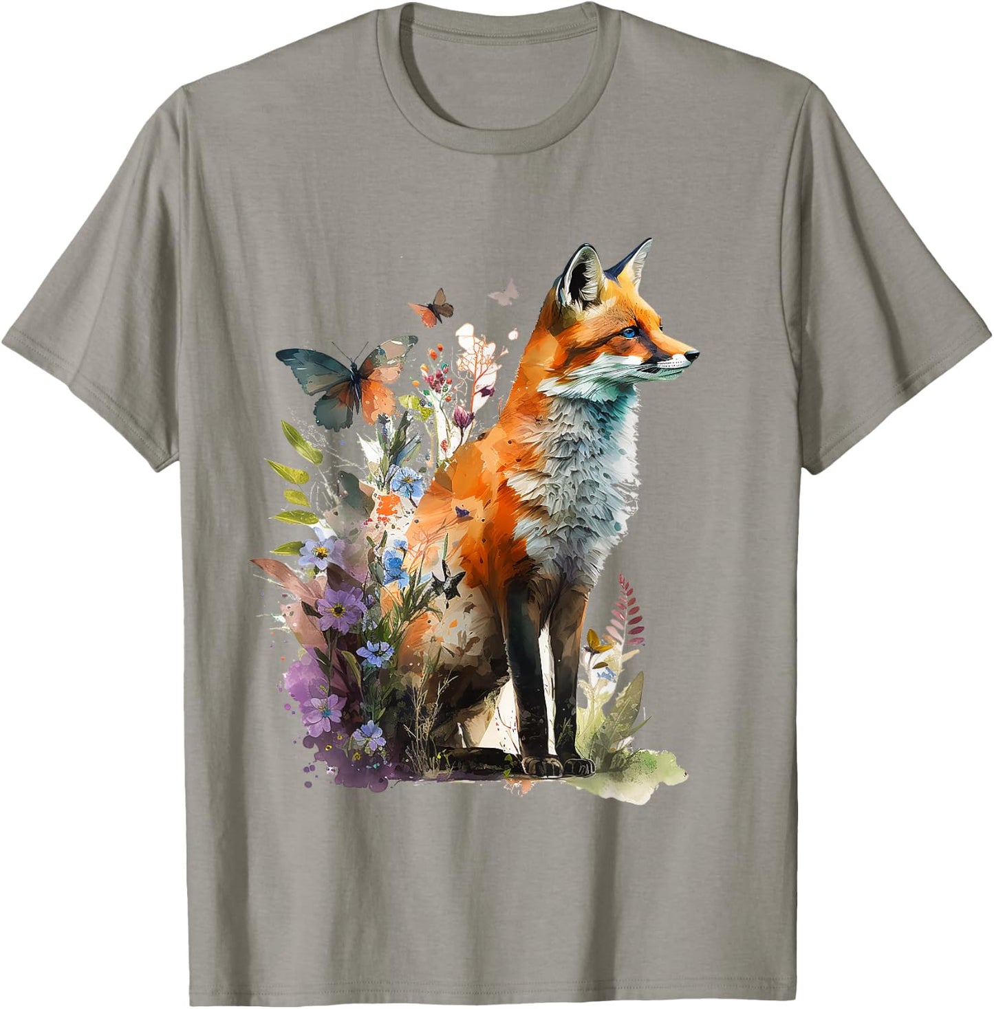 Fox Animal Lover Forest Art Animal Fox T-Shirt - T-Shirt | Sand