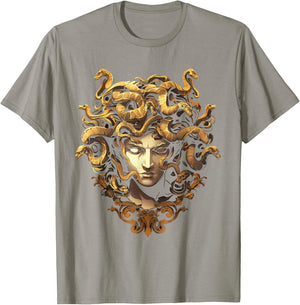 Medusahead Greek Mythology Ancient Snake Hair T-Shirt - T-Shirt | Sand