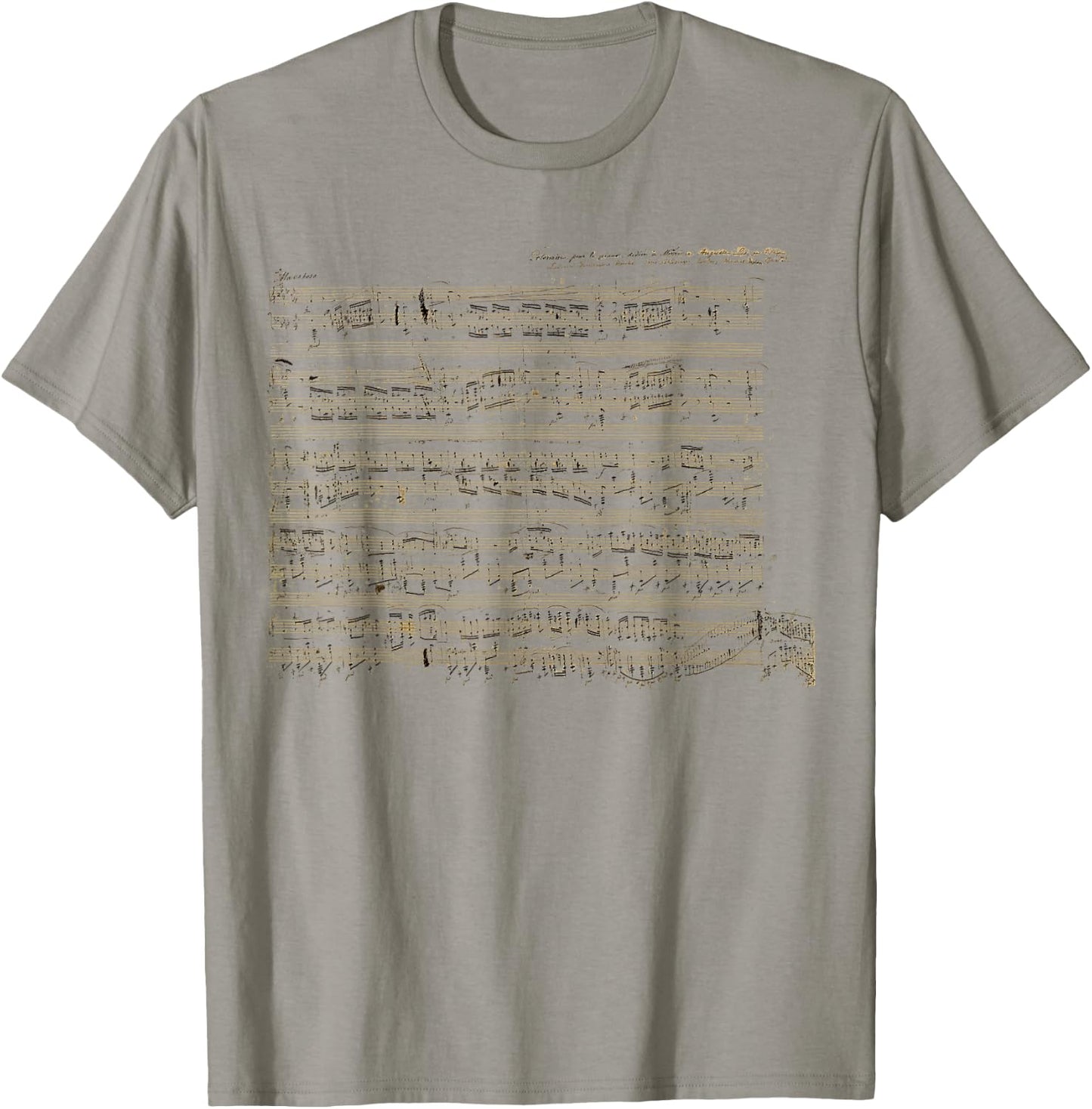 Handwritten Sheet Music of Polonaise by Chopin T-Shirt - T-Shirt | Sand