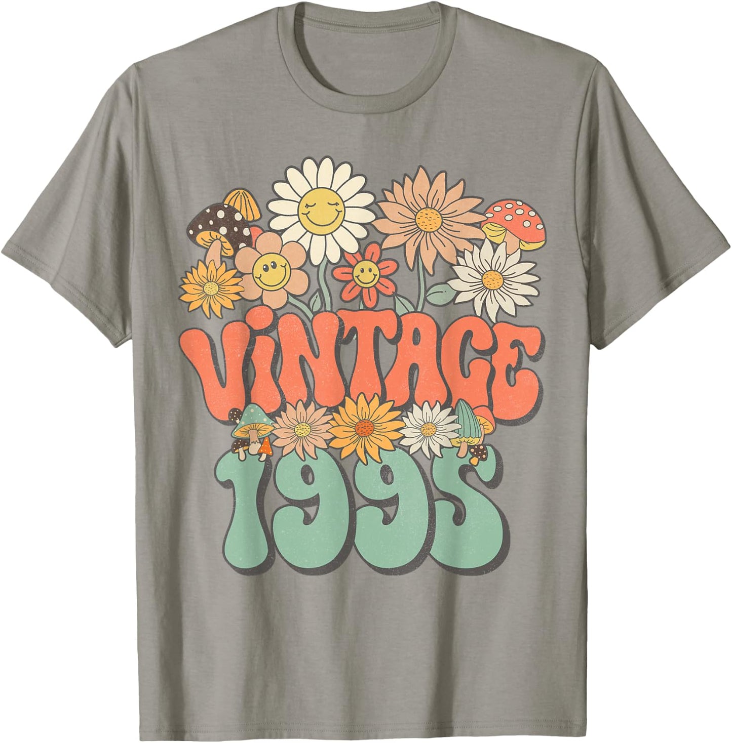 Vintage 1995 Floral Hippie Groovy Daisy Flower 30th Birthday T-Shirt - T-Shirt | Sand