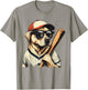 Vintage Retro Dog Playing Baseball, Puppy Pet Lover Women Girls Kids T-Shirt - T-Shirt | Sand
