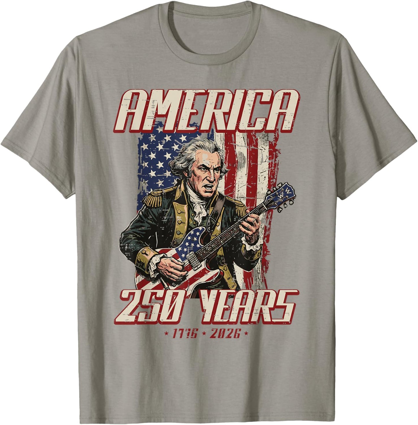 Washington Guitar America 250 250th Anniversary 4th of July T-Shirt - T-Shirt | Sand