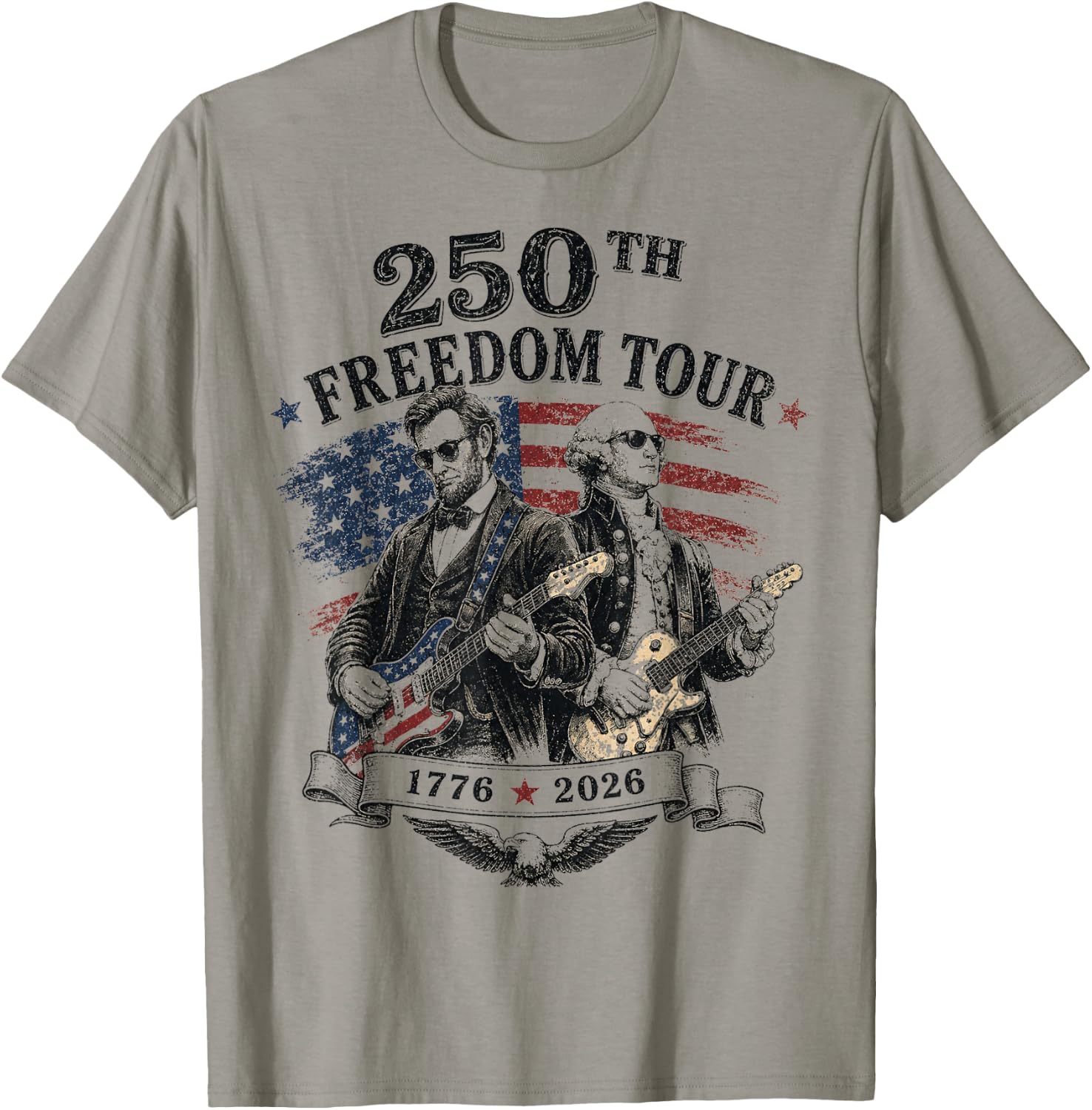 Freedom Tour America 250th Anniversary 1776 2026 250 Year T-Shirt - T-Shirt | Sand