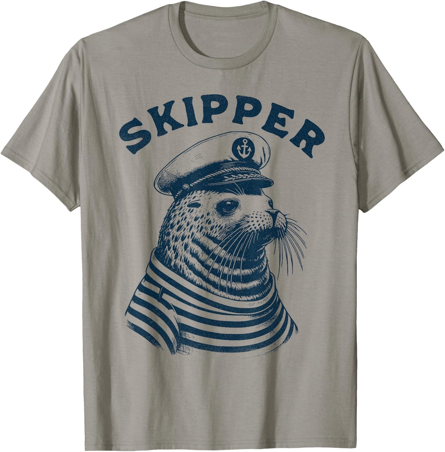 Seal Captain, Skipper, Funny Seal Boat Sailor Funny Boating T-Shirt - T-Shirt | Sand