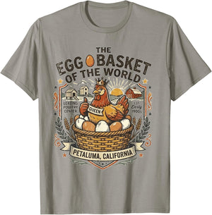 Petaluma, CA - Egg Basket of the World - Vintage Logo T-Shirt - T-Shirt | Sand