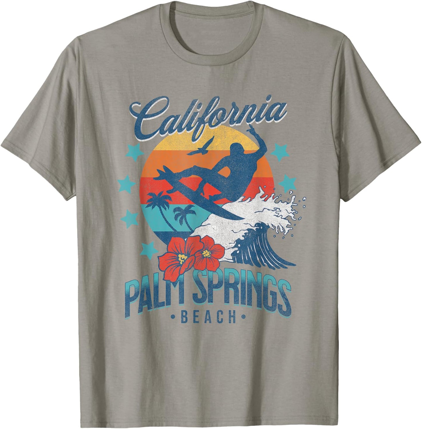 Palm Springs Beach California Surfing Vintage Vacation Surf Men Women Kids T-Shirt - T-Shirt | Sand