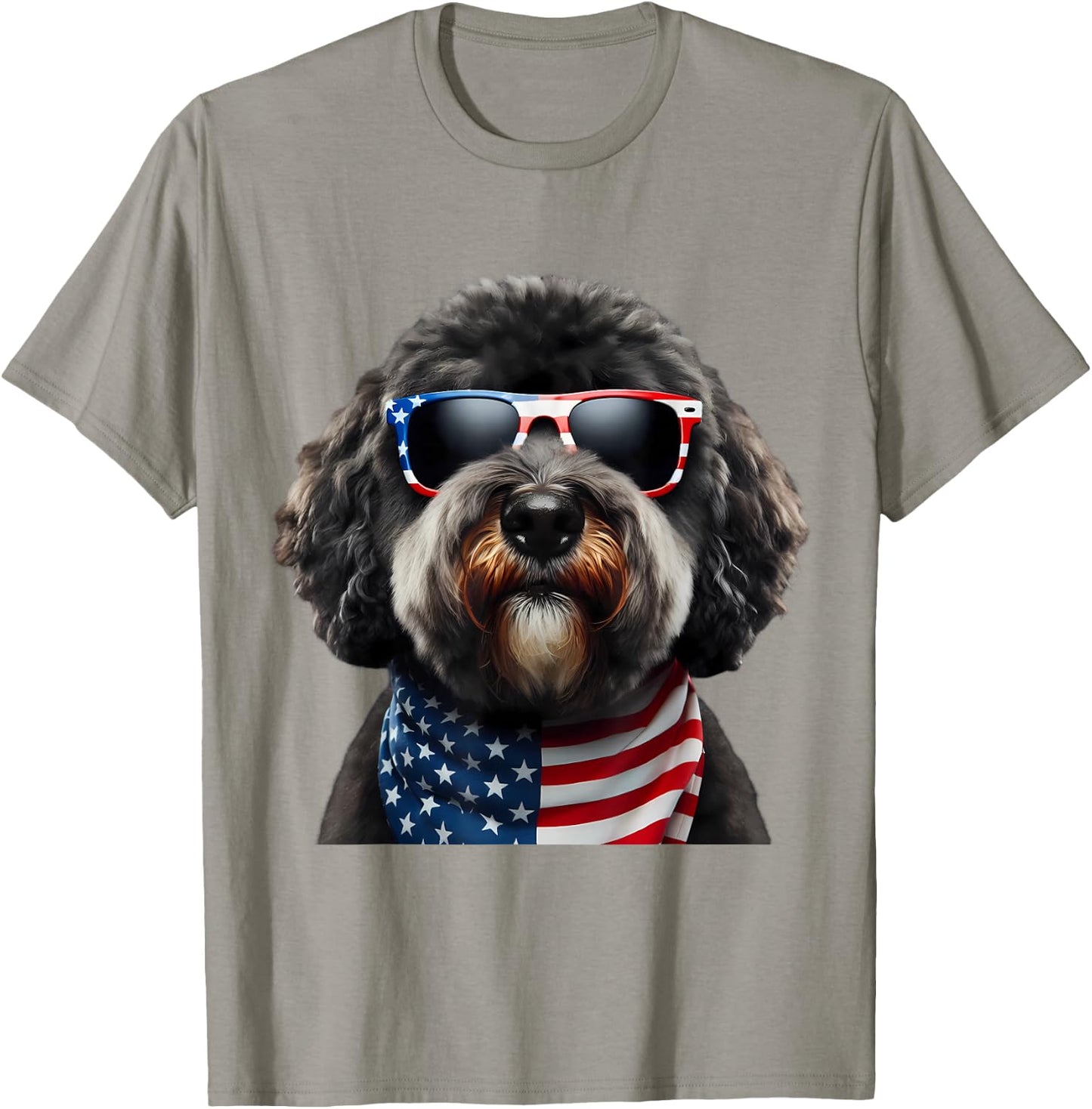 Portuguese Water Dog American 4th Of July Incependence Day T-Shirt - T-Shirt | Sand