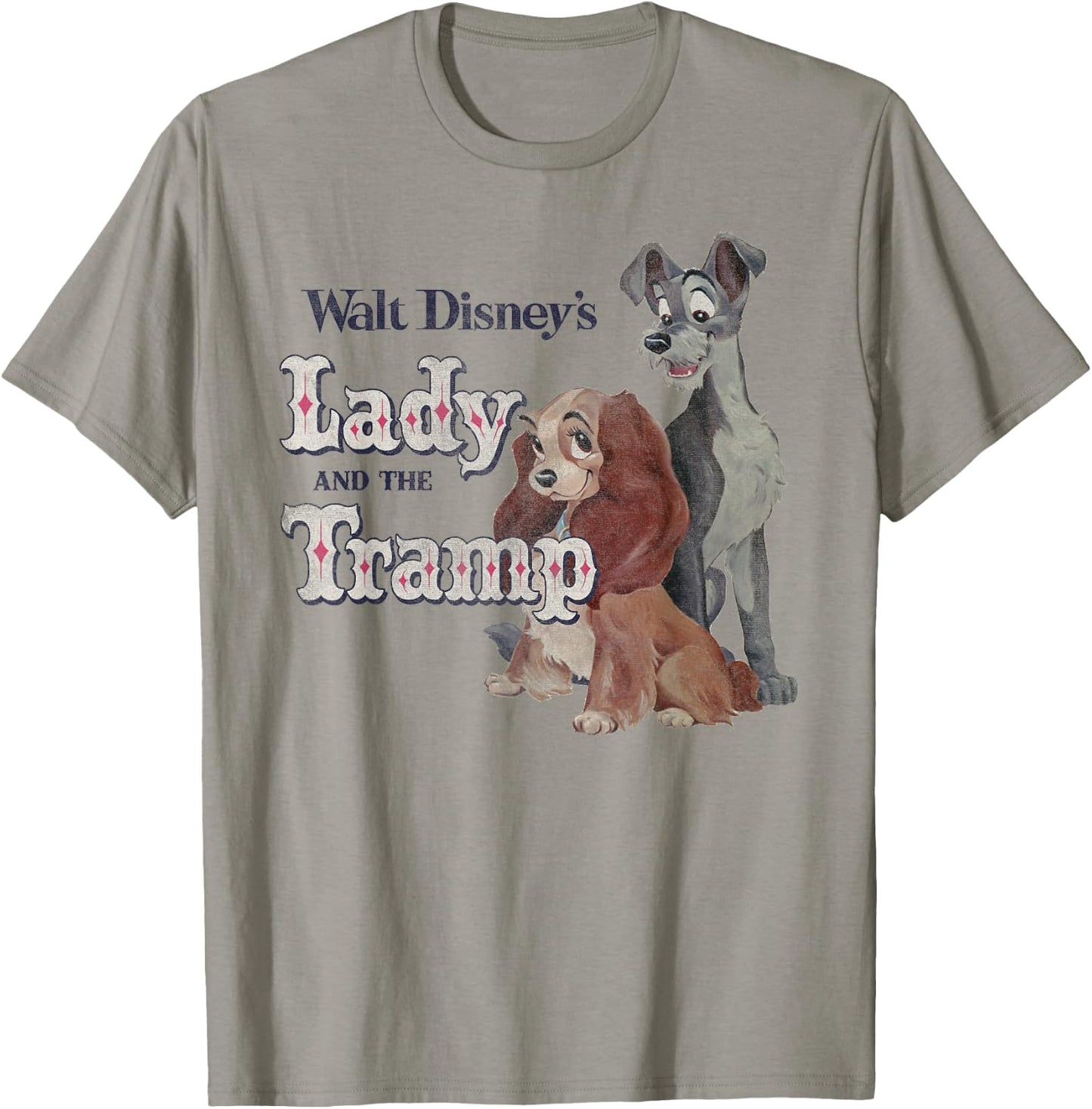 Disney Lady And The Tramp Classic Logo , white, S T-Shirt - T-Shirt | Sand