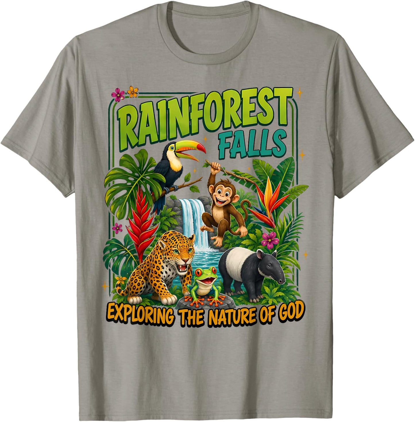 Rainforest Falls Vbs 2026 Christian Vacation Bible School T-Shirt - T-Shirt | Sand