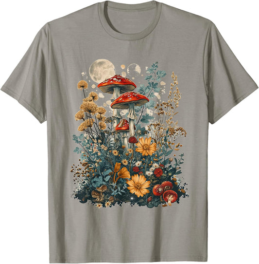 Cottagecore Toadstool Mushroom Goblincore and Mushroom , White T-Shirt - T-Shirt | Sand