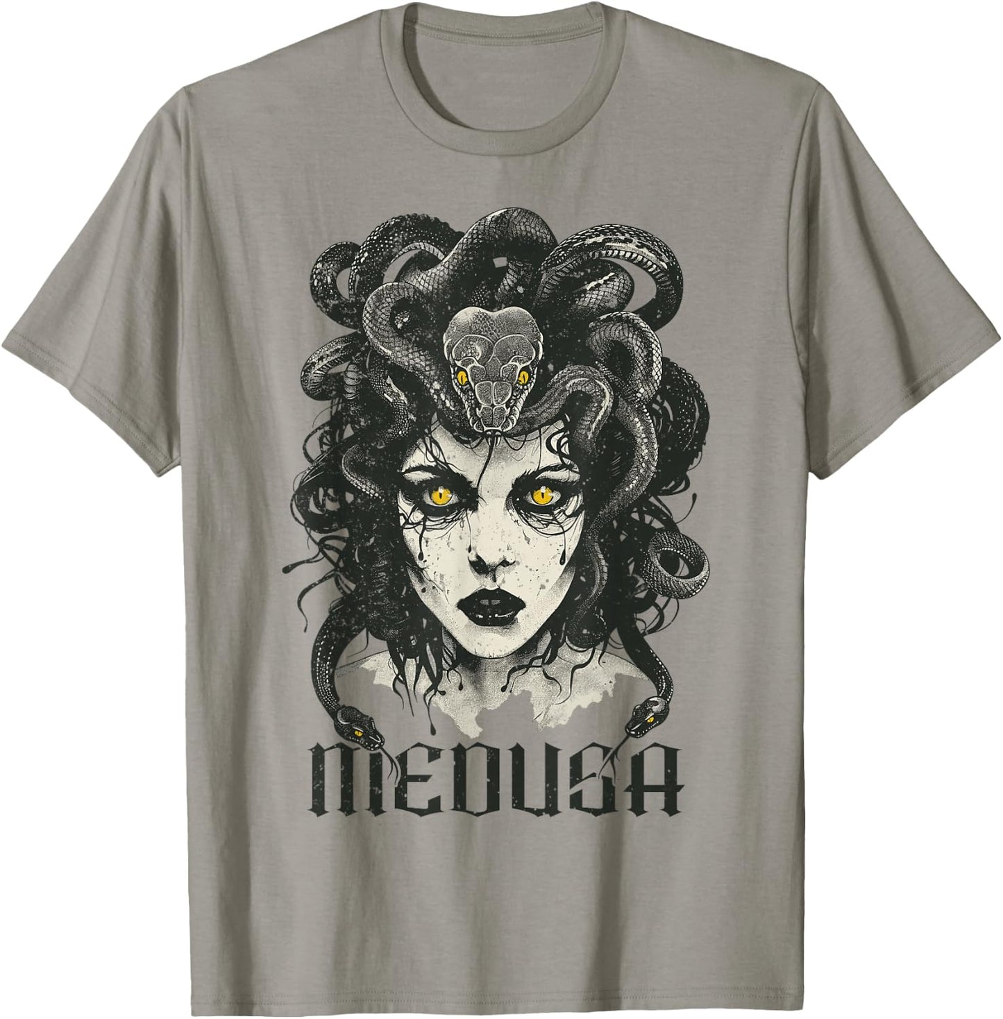 Medusa Greek Mythology Goddess with Snake Hair T-Shirt - T-Shirt | Sand