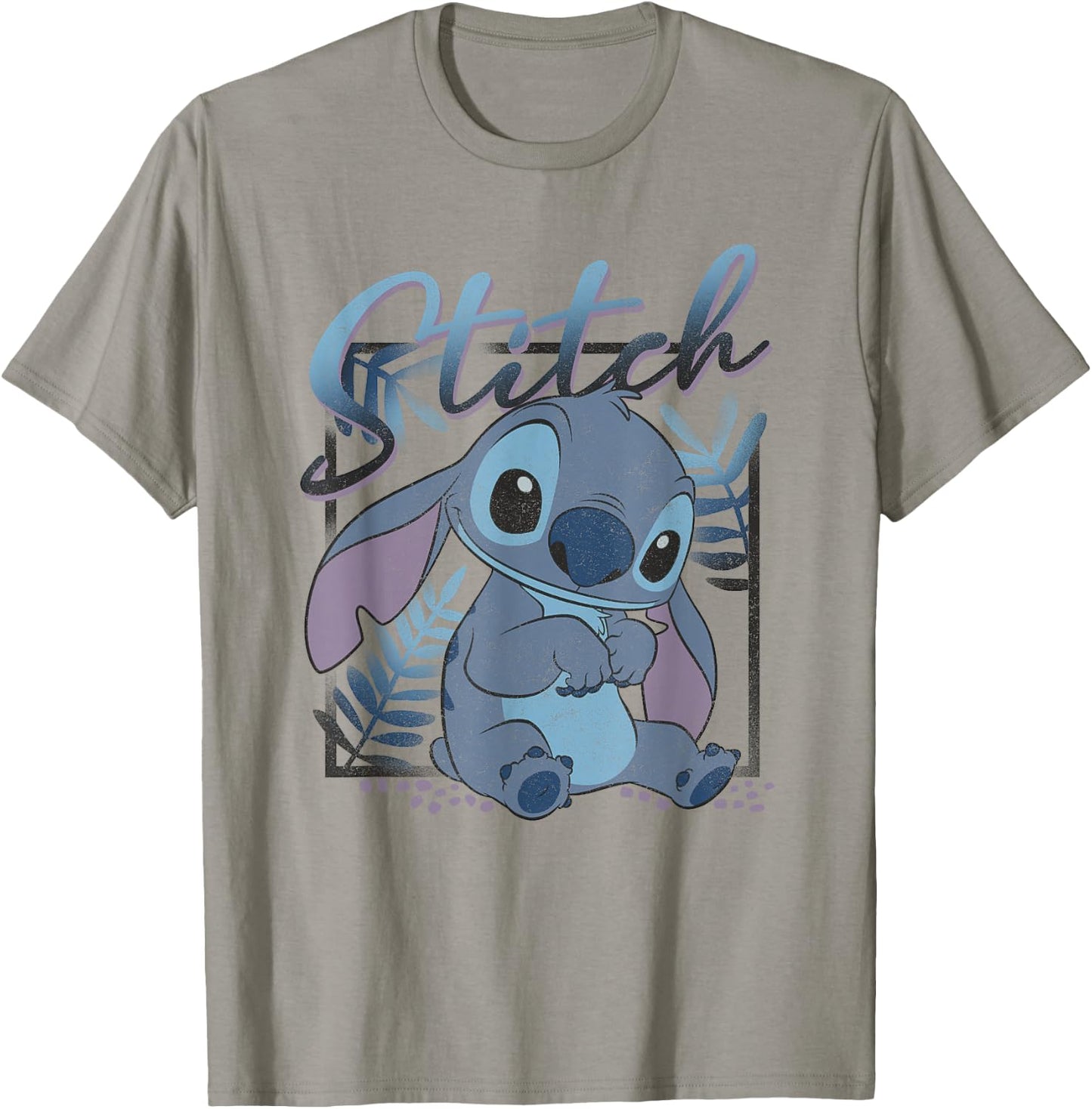 Disney Lilo & Stitch Tropic Blue Leaf Stitch , White T-Shirt - T-Shirt | Sand