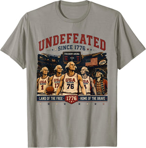 4th of July Basketball Undefeated Since 1776 250 Years T-Shirt - T-Shirt | Sand