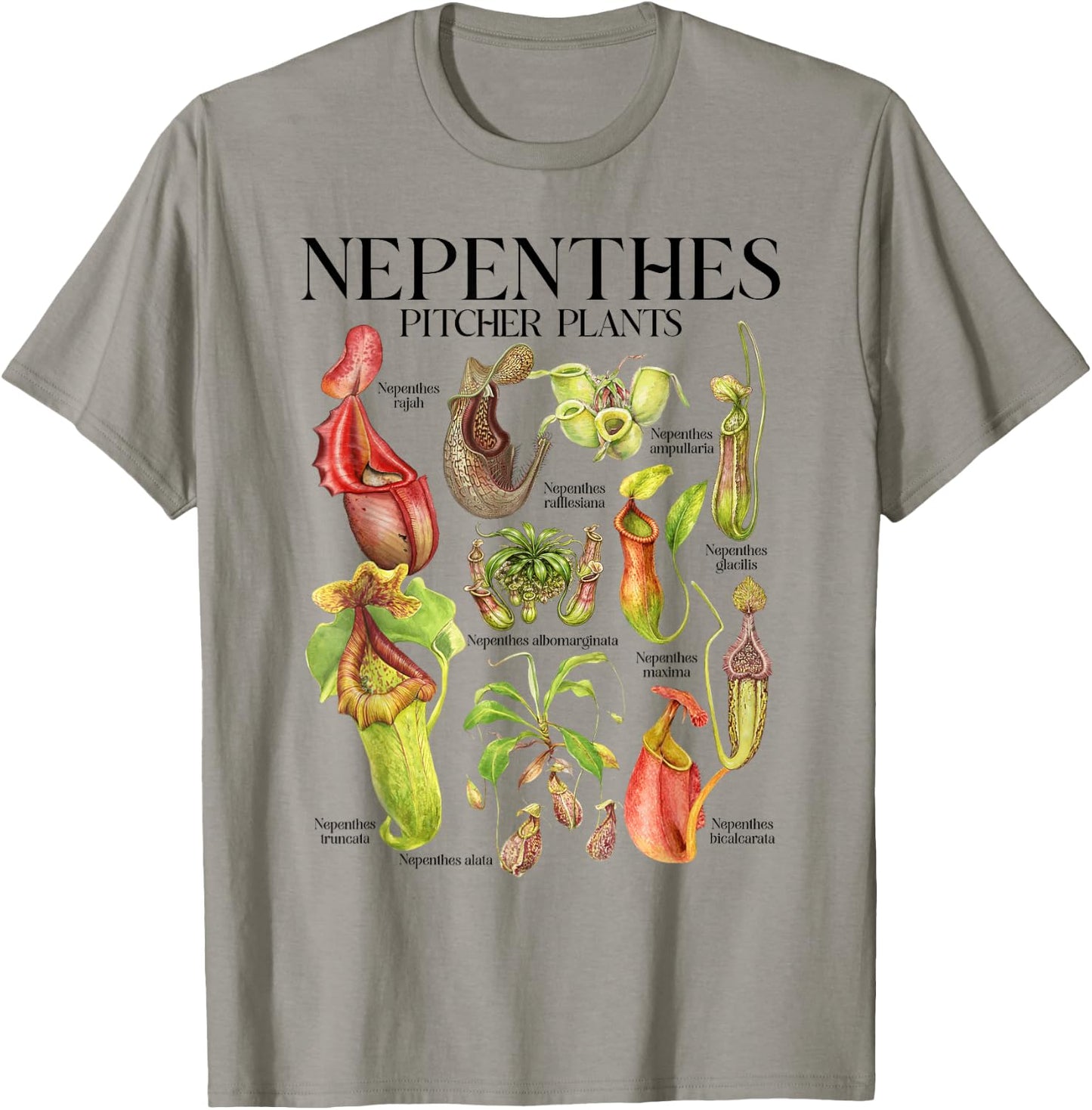 Carnivorous Plant Lover Botanical Nepenthes Pitcher Plants T-Shirt - T-Shirt | Sand