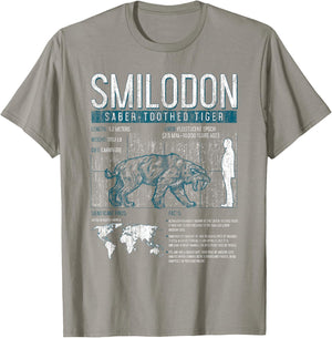 Prehistoric Shirt - Smilodon Saber-Toothed Tiger Shirt T-Shirt - T-Shirt | Sand