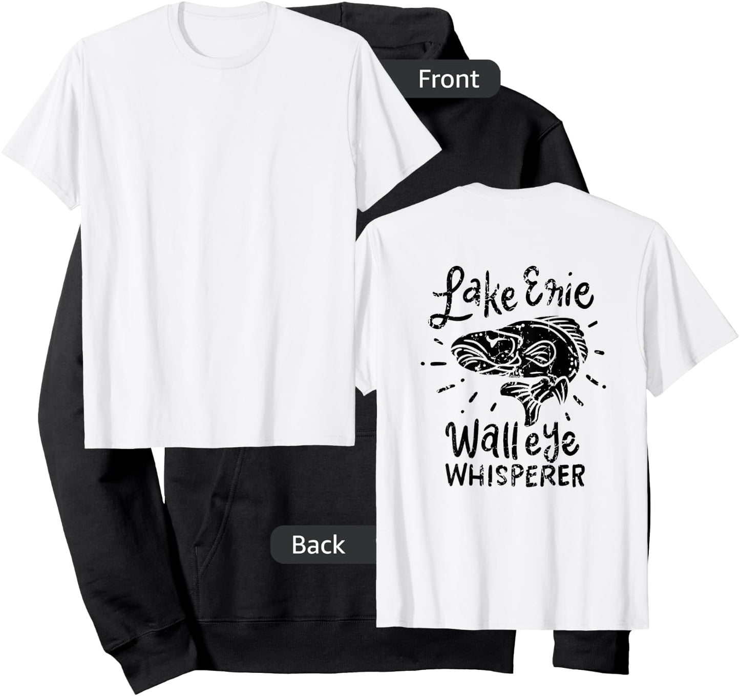 Lake Erie Walleye Whisperer Fishing Lake Erie Hoodie - Hoodie | Black