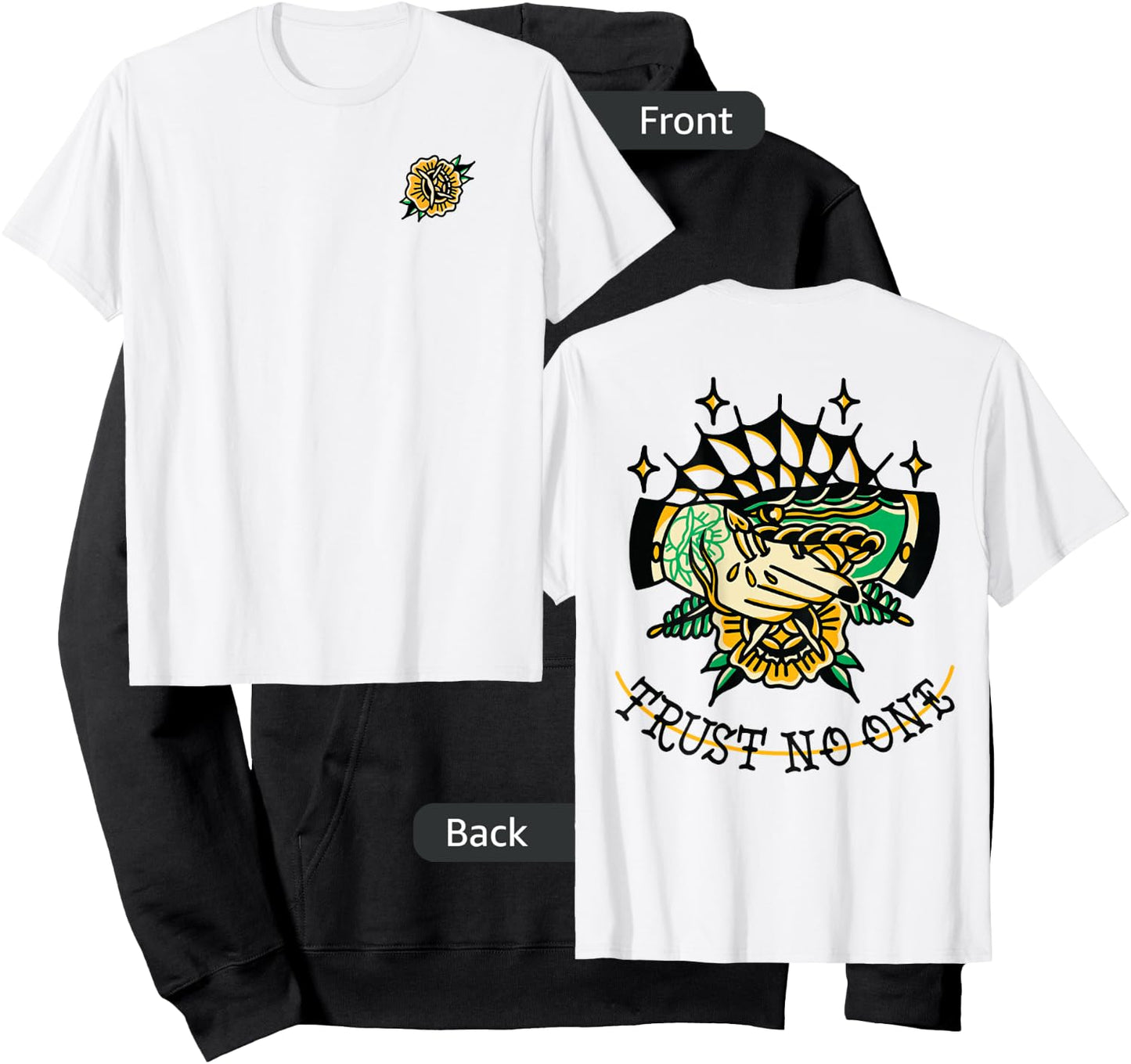 Trust No One Vintage Snake Traditional Tattoo Flash Graphic Hoodie - Hoodie | Black