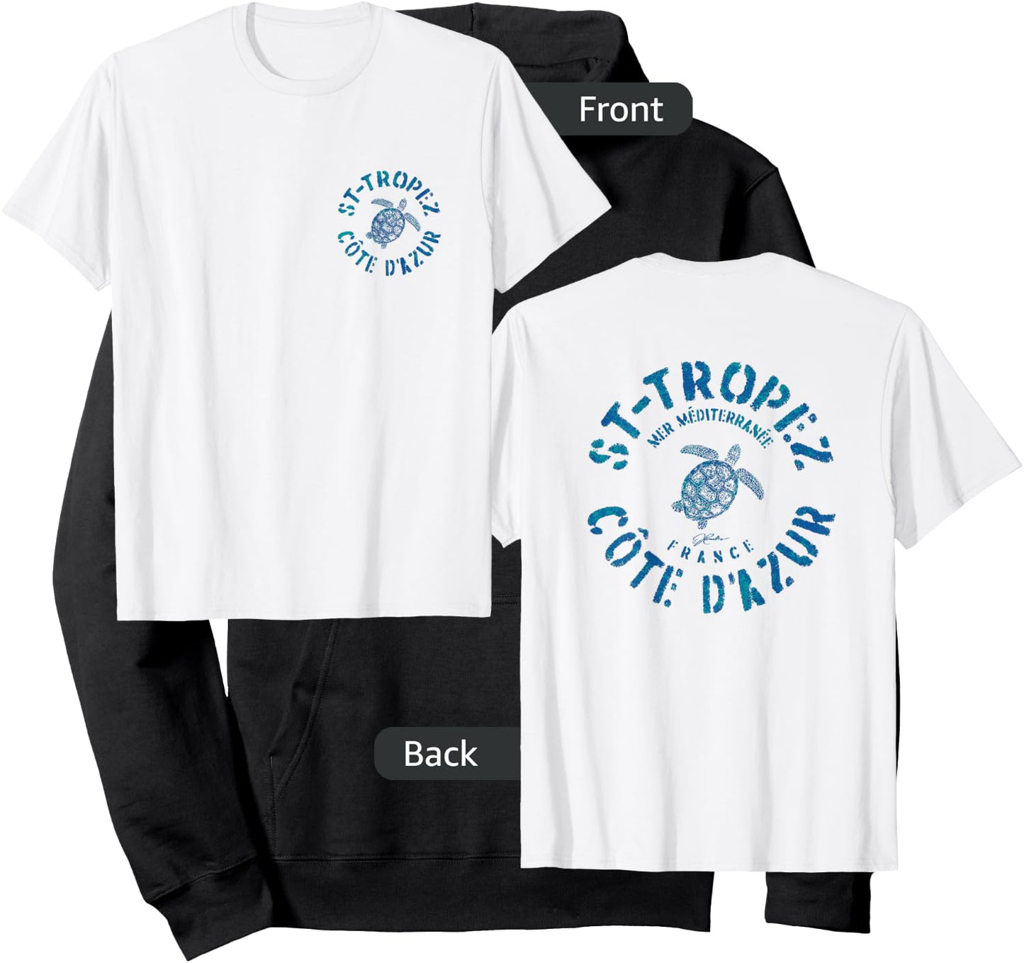 JCombs: Saint-Tropez, French Riviera, France, Sea Turtle Hoodie - Hoodie | Black