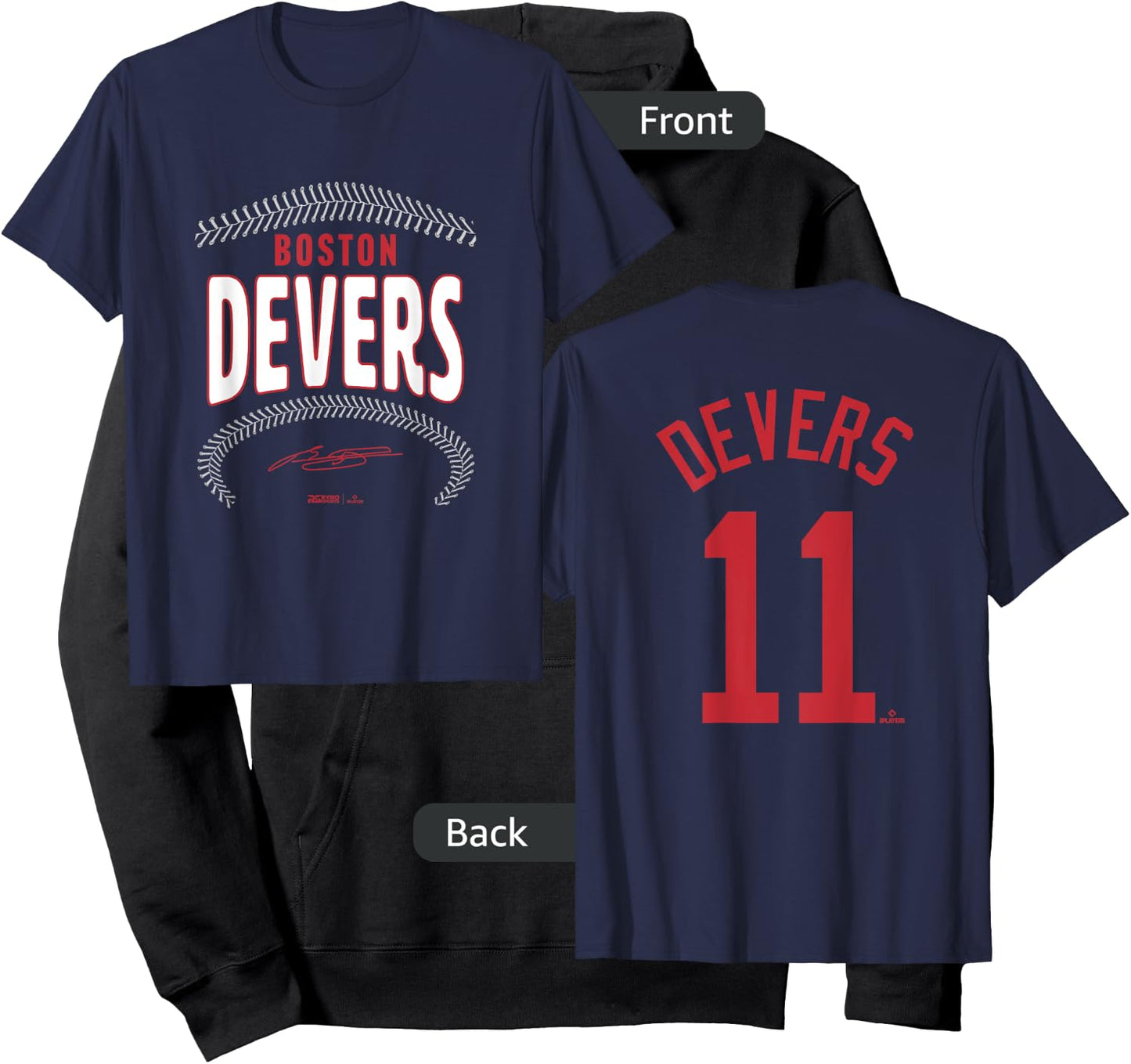 Rafael Devers Boston Baseball Name & Number (Front & Back) Hoodie - Hoodie | Black