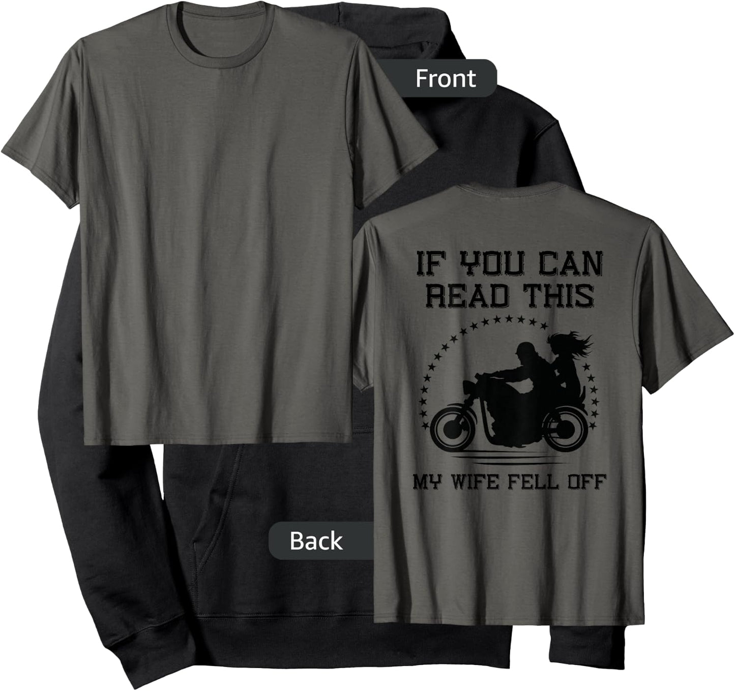 If You Can Read This My Wife Fell Off - design on back Hoodie - Hoodie | Black