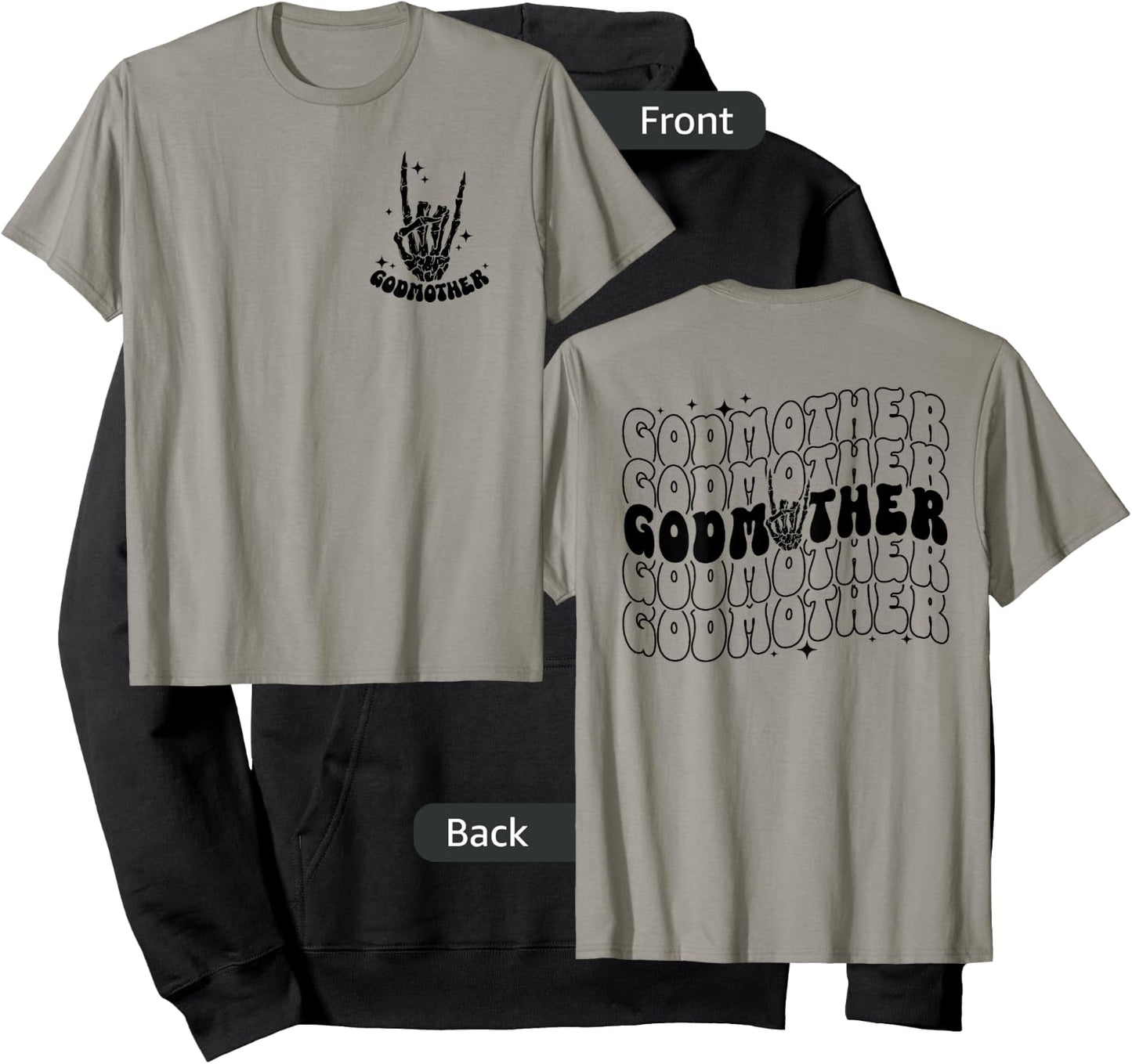 Godmother Skeleton Hand, Godmama Goddaughter Halloween Day Hoodie - Hoodie | Black