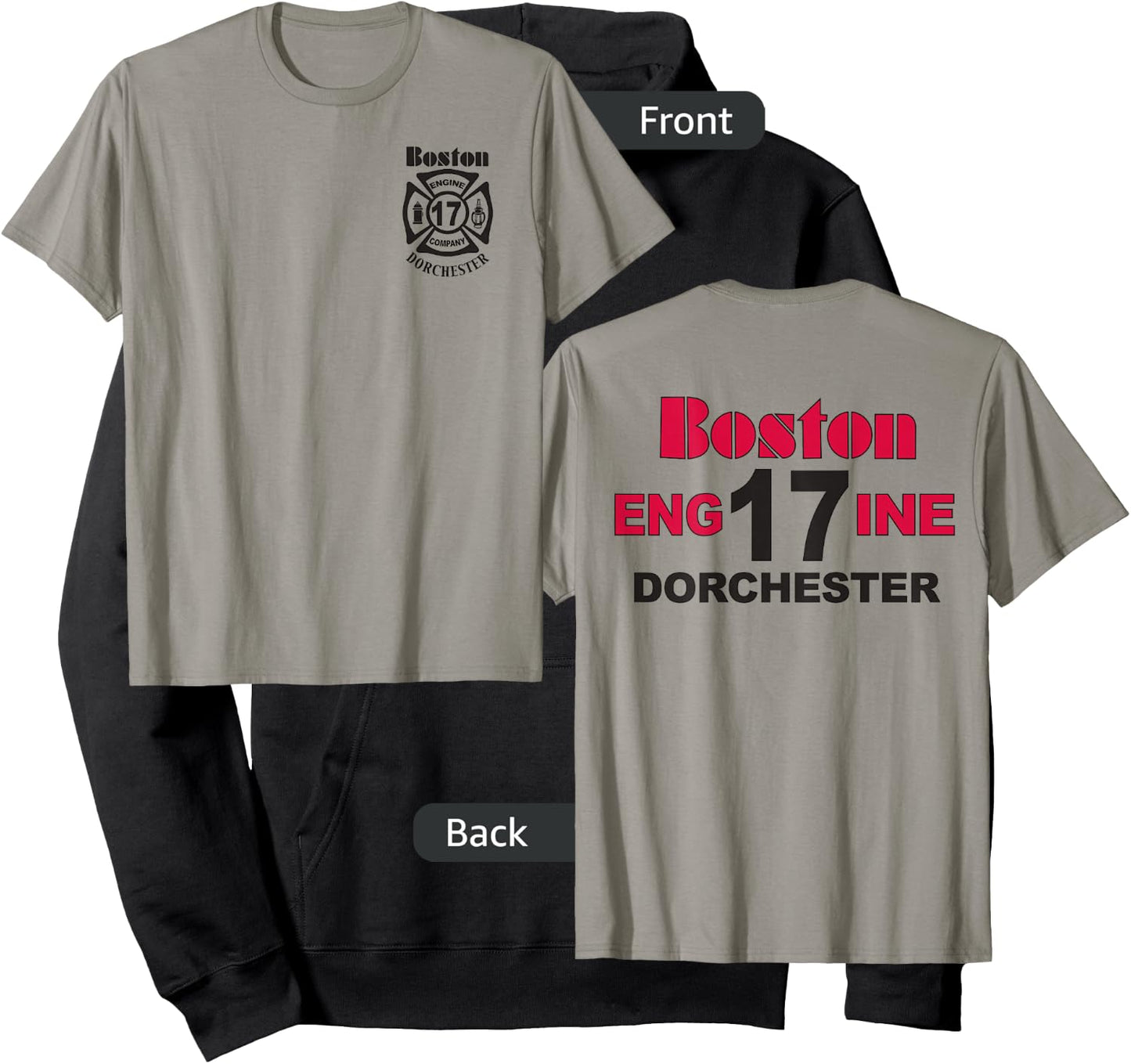 Boston Fire Department Engine 17 Dorchester - Dark Graphics Hoodie - Hoodie | Black