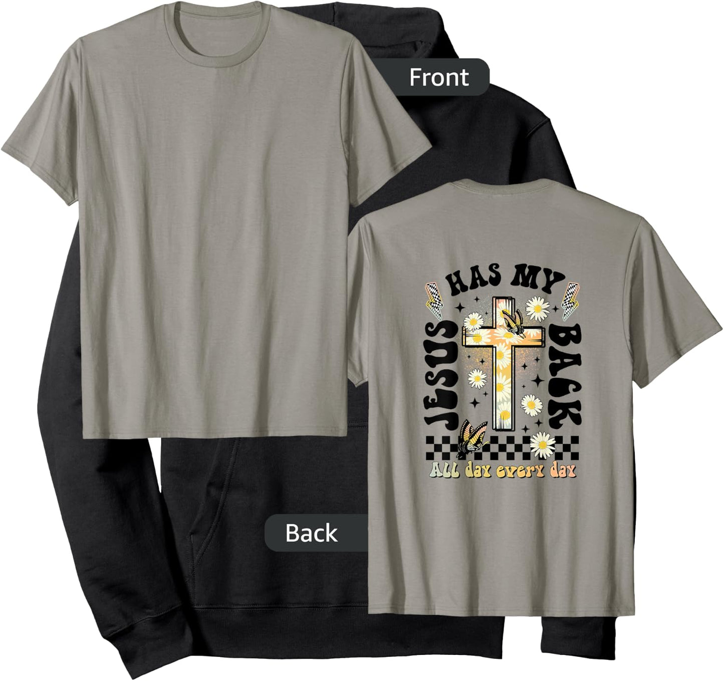 Jesus Has My Back (on back), Christian Hoodie - Hoodie | Black
