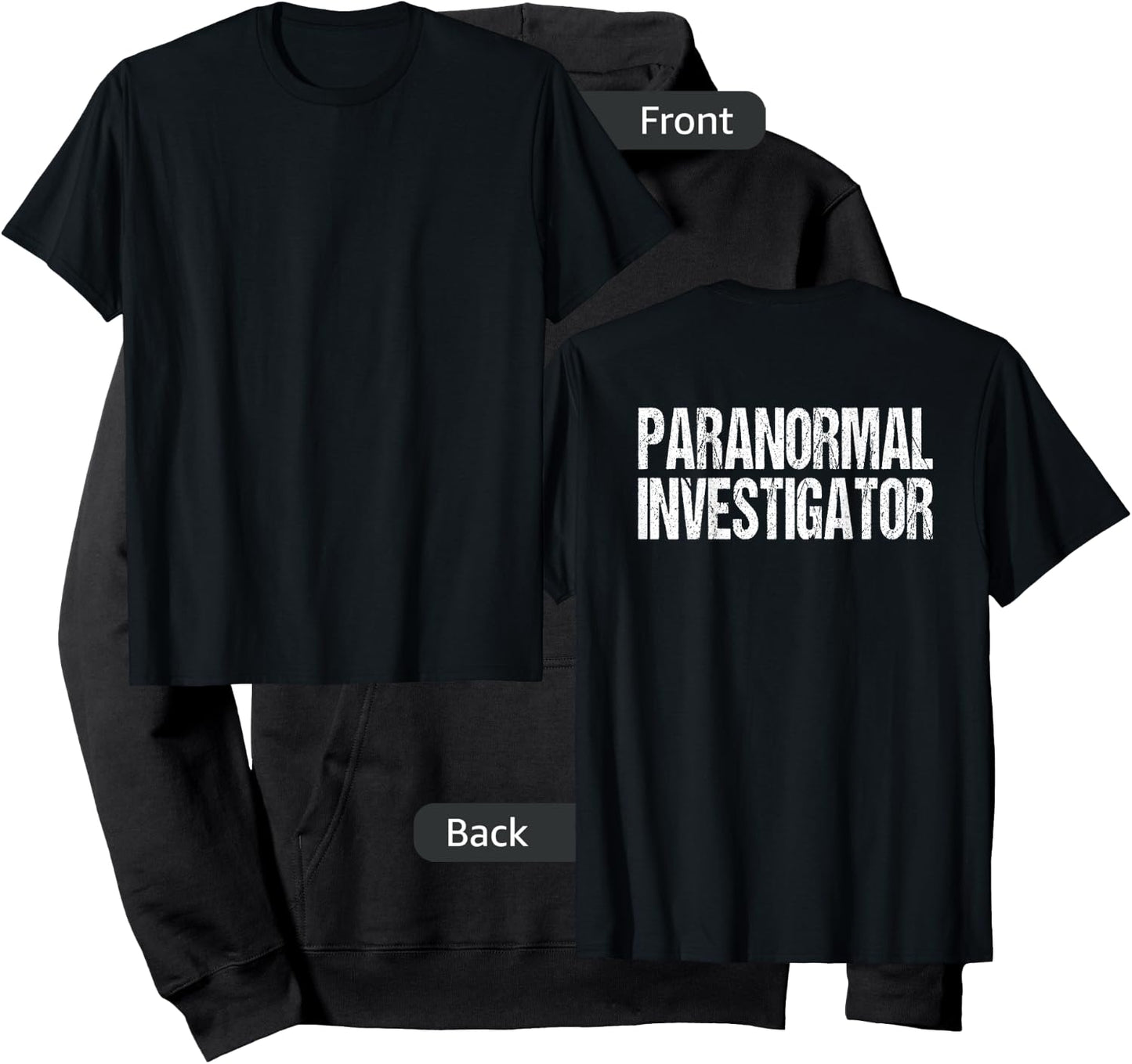 (Print on Back) Paranormal Investigator Ghost Hunter Costume Hoodie - Hoodie | Black