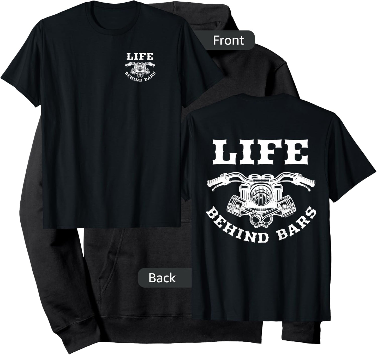 Life Behind Bars Motorcycle Biker 2 sides Hoodie - Hoodie | Black