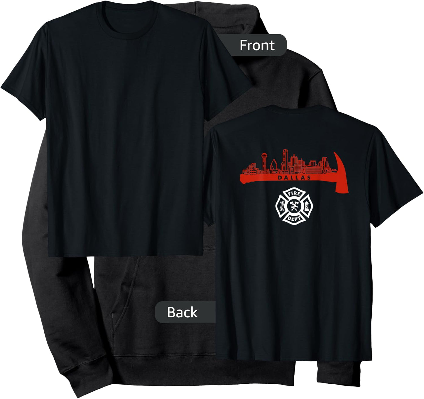 Dallas Texas Fire Rescue Department Firefighter Firemen Duty Hoodie - Hoodie | Black