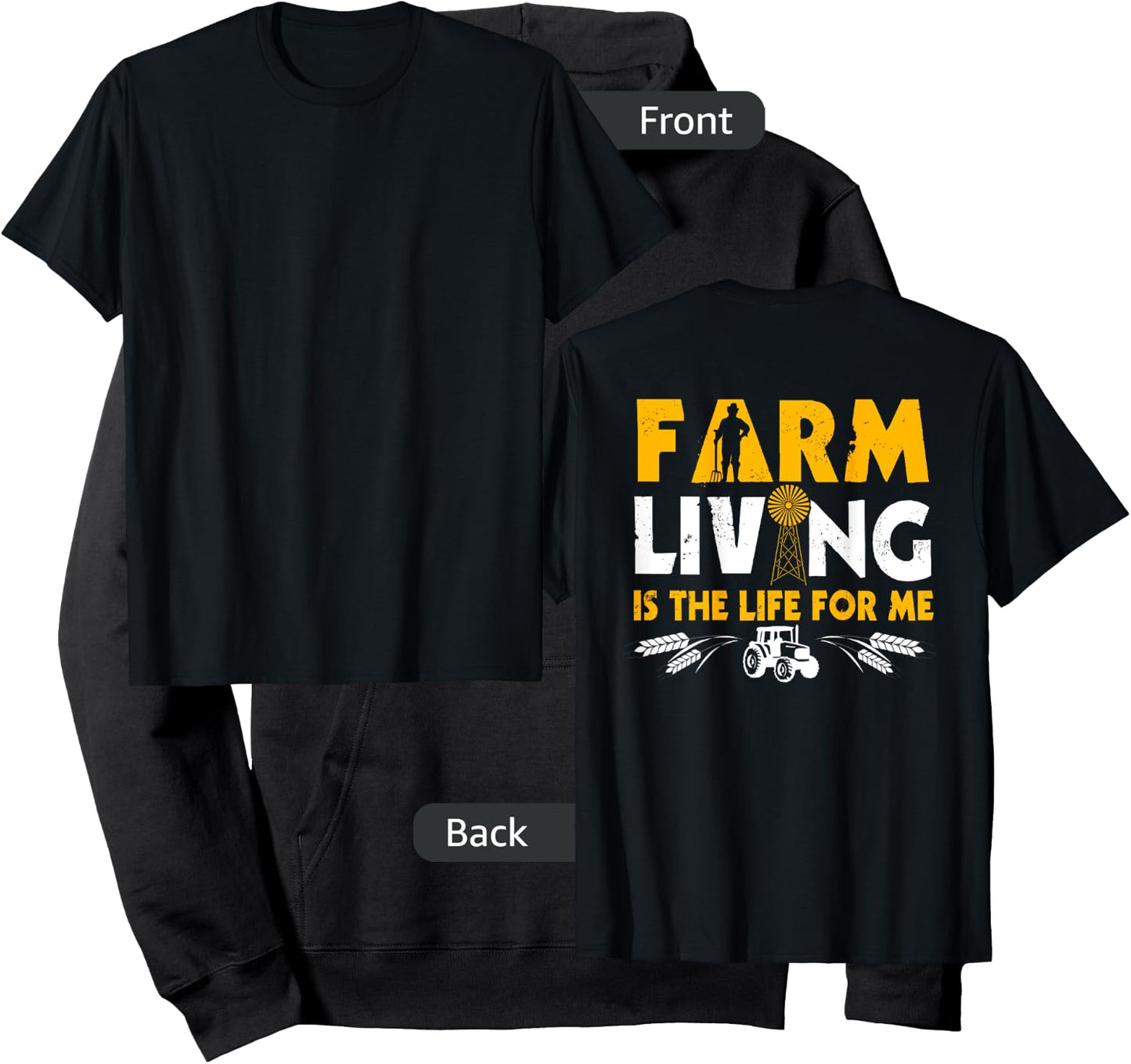 Farmer Design On Back Of Clothing Farming Hoodie - Hoodie | Black