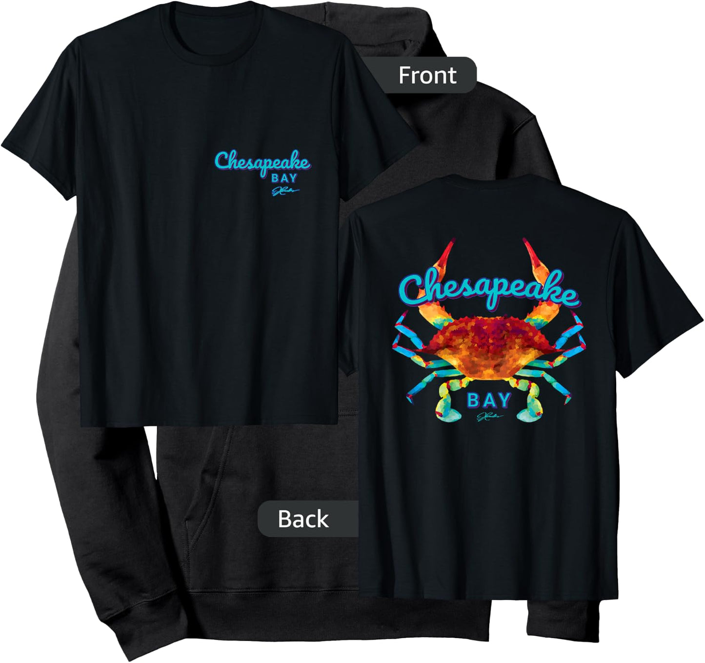 JCombs: Chesapeake Bay Blue Crab (2-Sided) Hoodie - Hoodie | Black