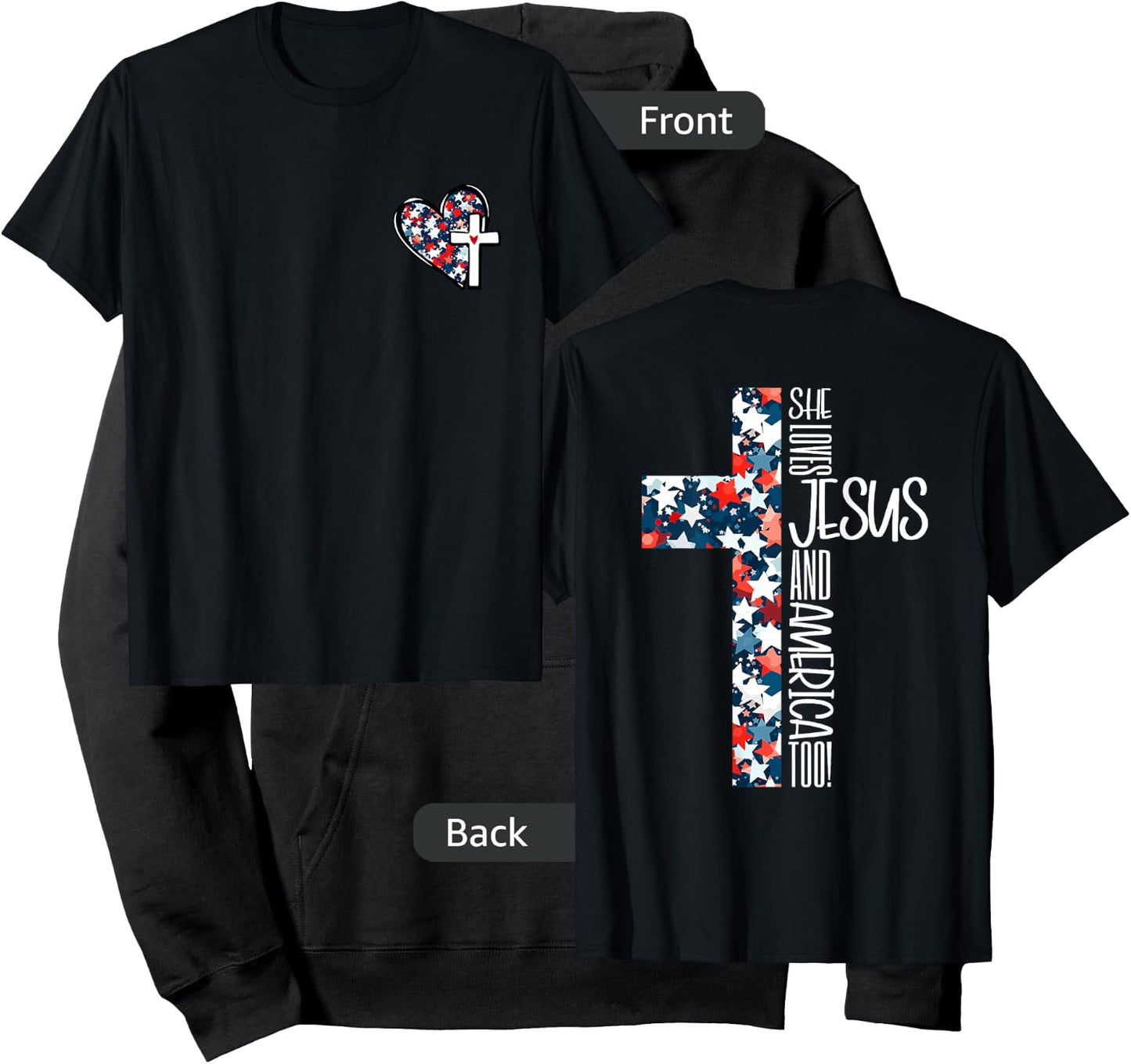 She Loves Jesus and America Too Hoodie - Hoodie | Black