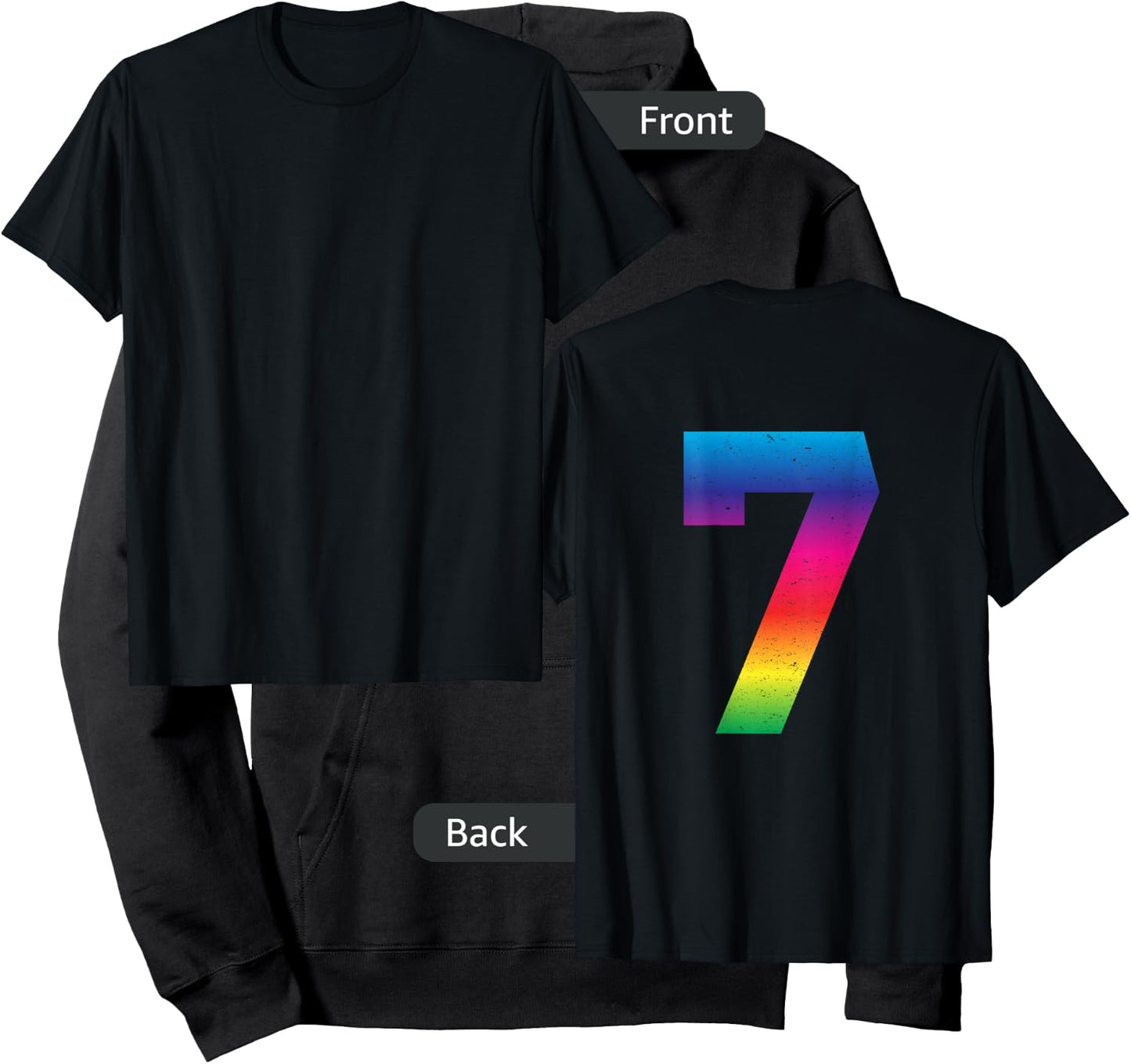 #7 Jersey Uniform Lucky Number Rainbow Hoodie - Hoodie | Black