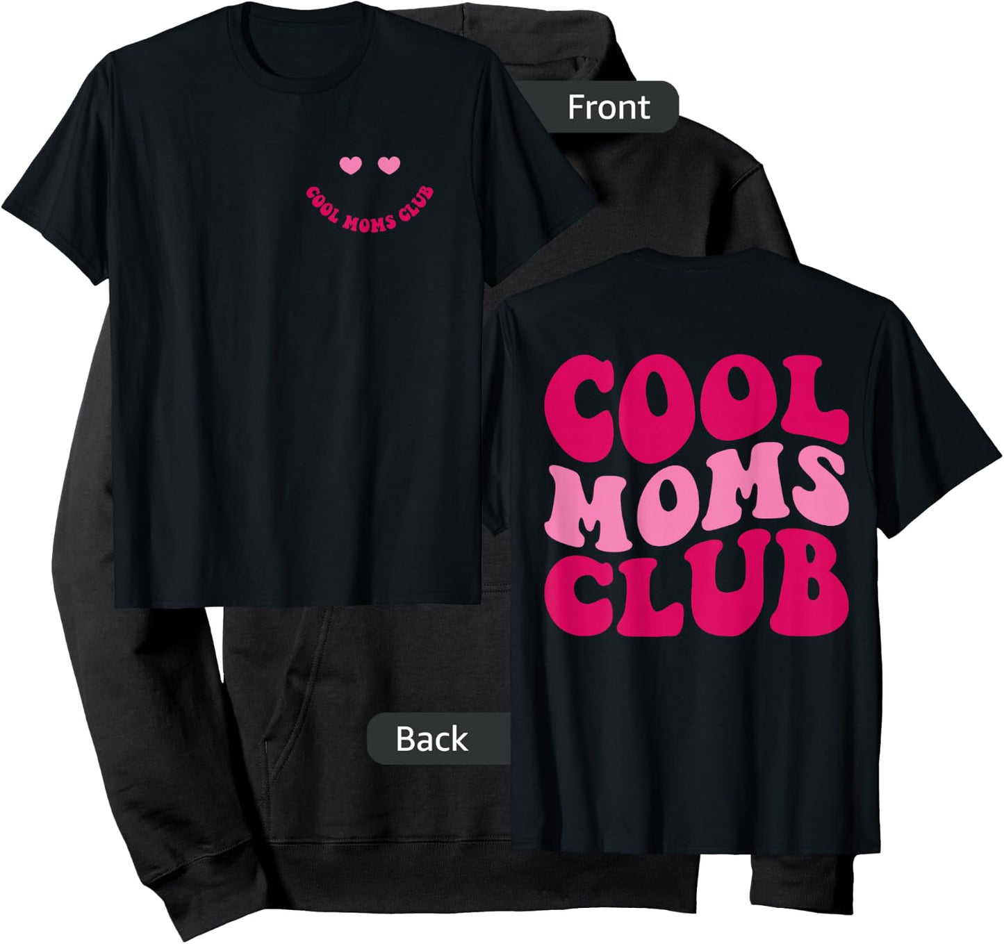 Cool Moms Club Funny Mom Saying Groovy Women Hoodie - Hoodie | Black