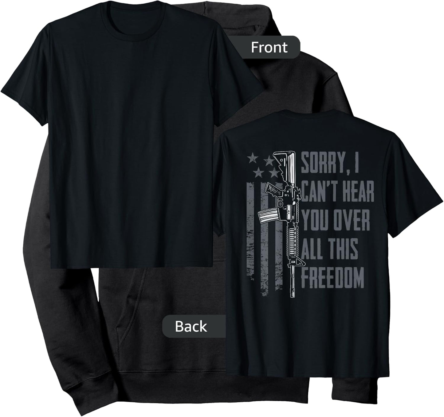 Can't Hear You Over All This Freedom - Gun Rights (ON BACK) Hoodie - Hoodie | Black