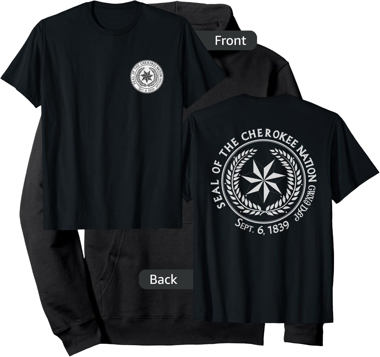 Cherokee Nation Seal Native American Indian Hoodie - Hoodie | Black