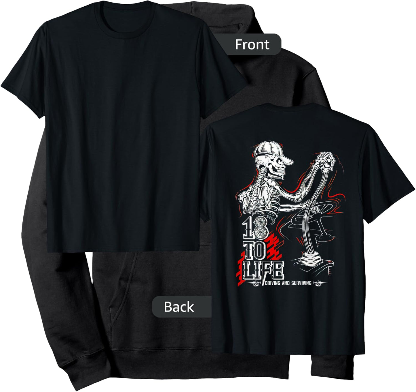 Trucker Driving and Surviving 18 to Life Hoodie - Hoodie | Black