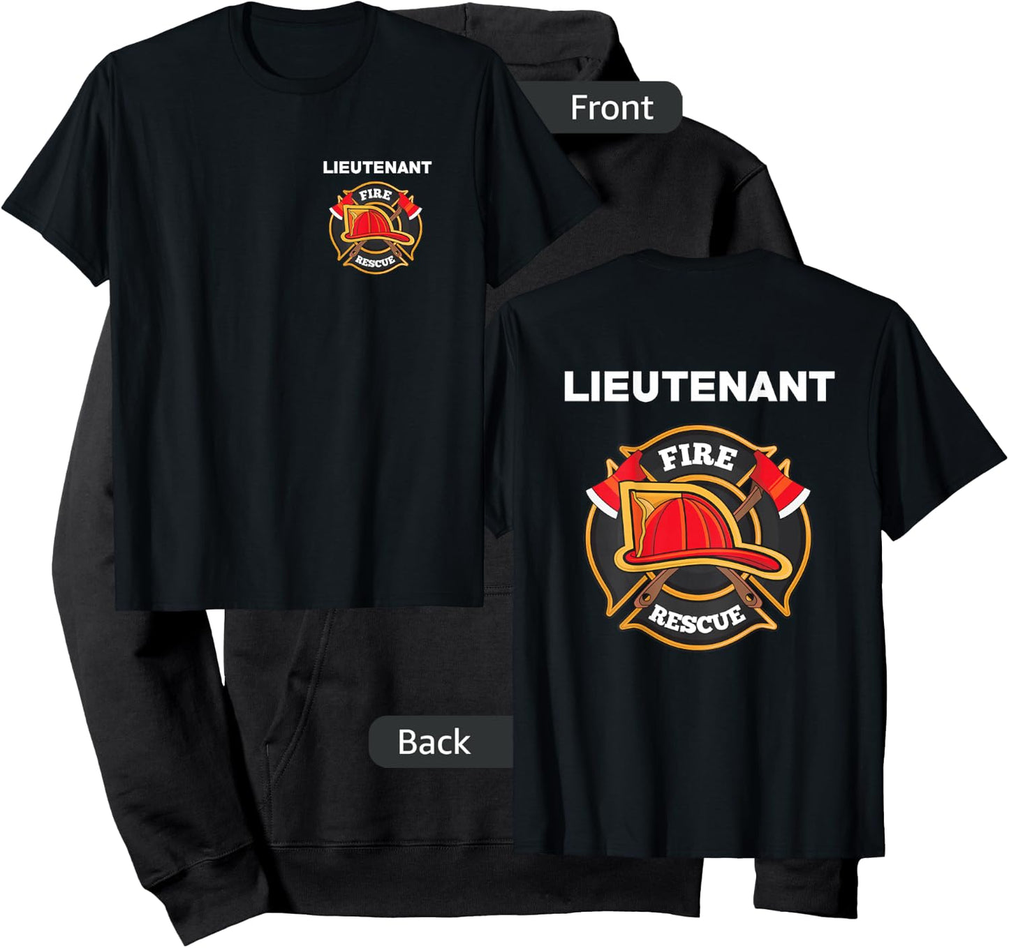 Yay! Thin Red Line Shirts Fire Rescue Lieutenant Department for Firefighters Hoodie - Hoodie | Black