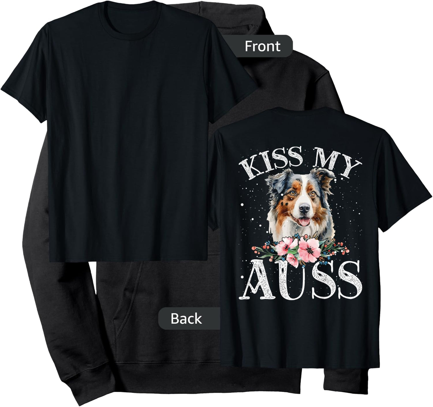 Kiss My Auss Backprint Aussie Hoodie - Hoodie | Black