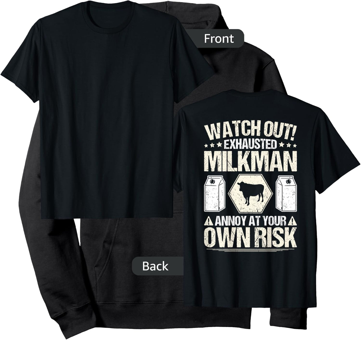 Milkman Cow Milk Delivery Dairy Own Risk Milkman Hoodie - Hoodie | Black