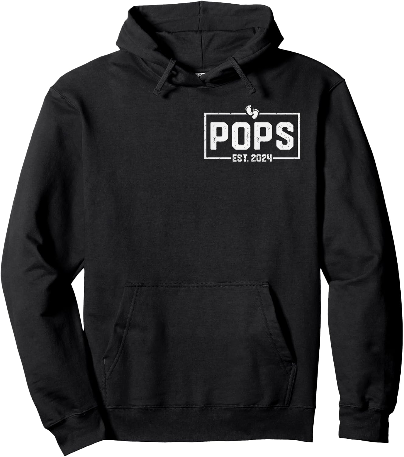 Pops Est. 2024 Pops 2024 Logo New Grandpa Fathers Day Hoodie - Hoodie | Black