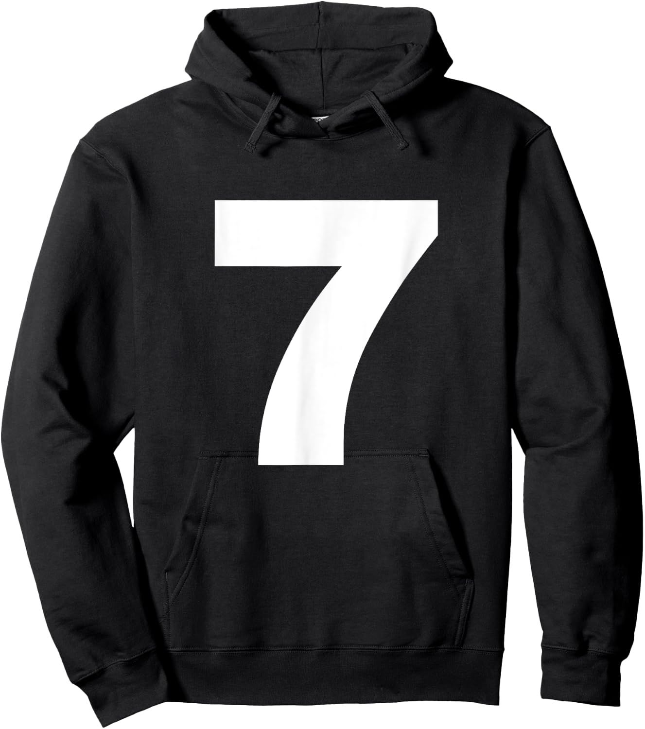 Bold Number Seven 7 - Big Font Symbol Character Figure Hoodie - Hoodie | Black