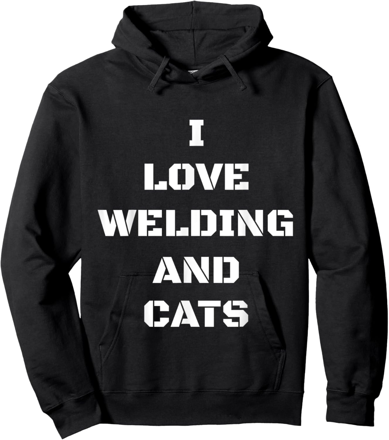 I Love Welding And Cats Funny Cat Gift Men Women Hoodie - Hoodie | Black