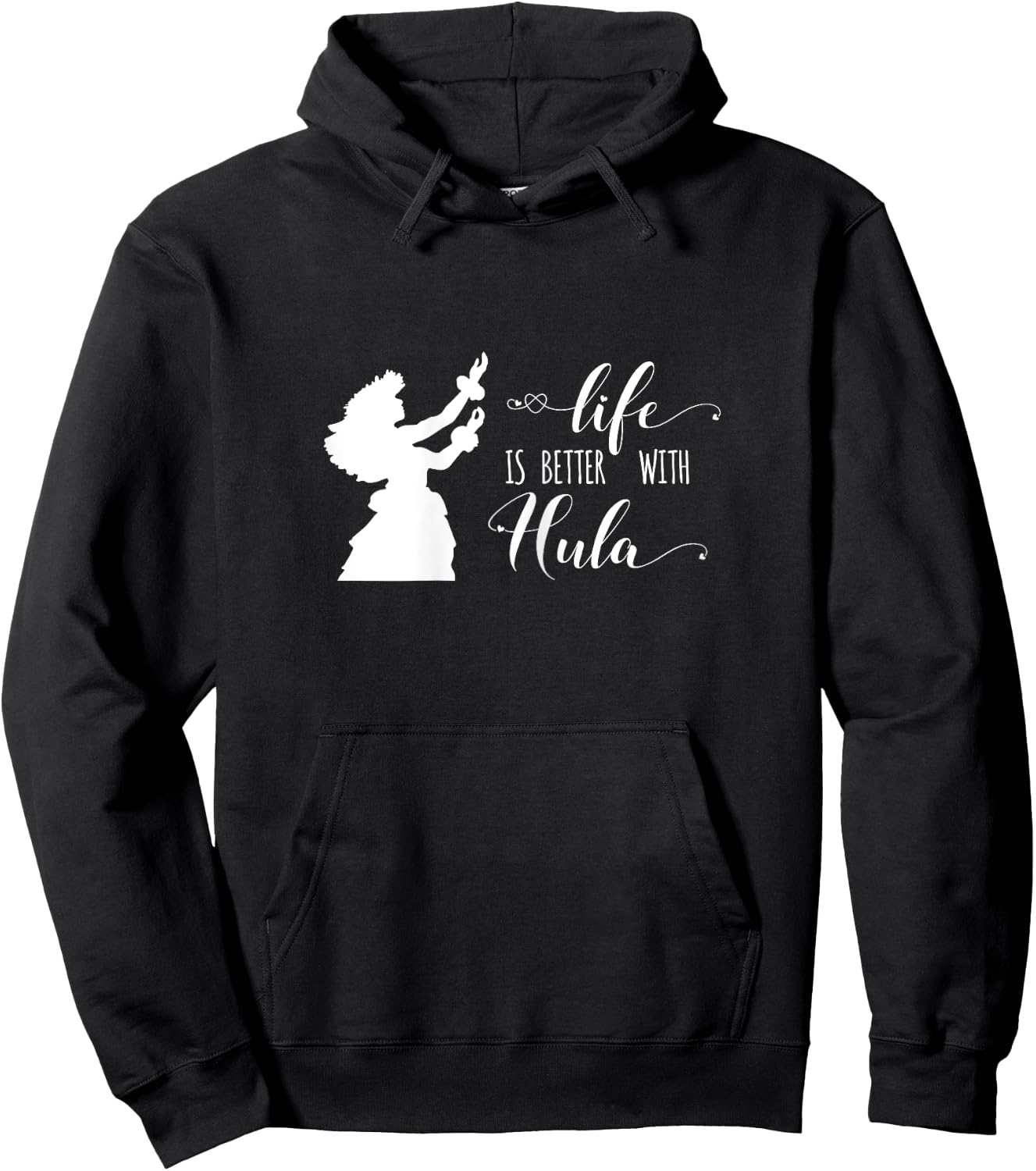 Hawaiian Shirt Hula Art Dancer Image Hoodie - Hoodie | Black