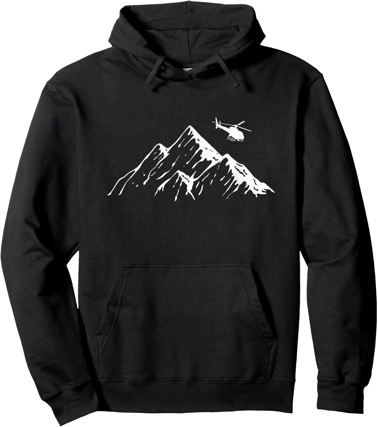 Helicopter Mountains Heli Copter Pilot Aviation Flight Hoodie - Hoodie | Black