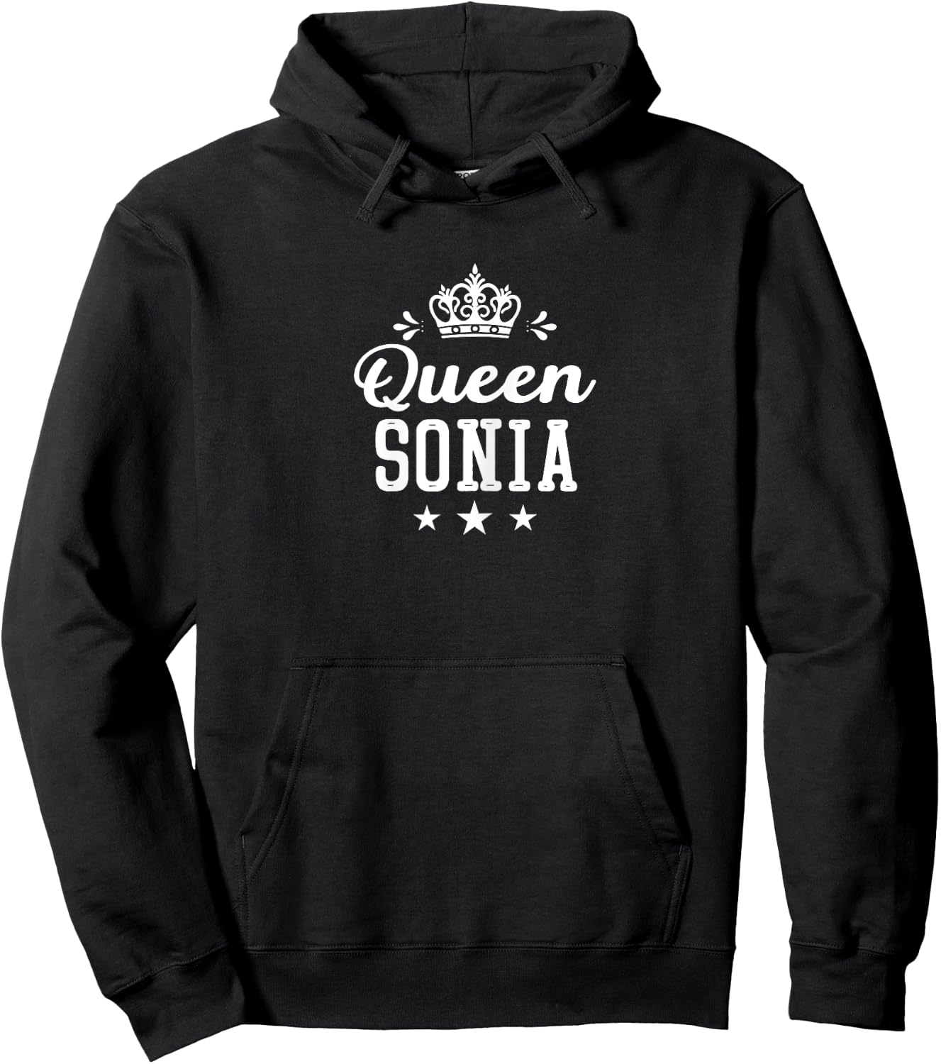 Femme Prénom Humour Cadeau Personnalisé Queen Sonia Hoodie - Hoodie | Black