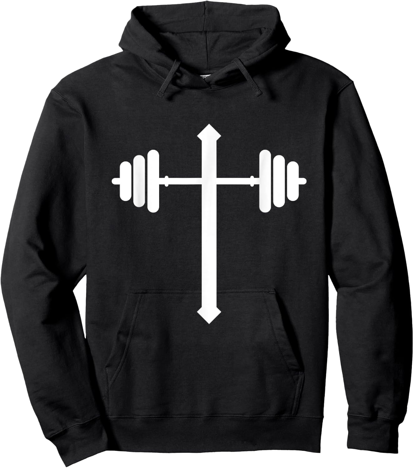 Barbell Dumbbell Cross Christian Jesus Gym Workout Lifting Hoodie - Hoodie | Black